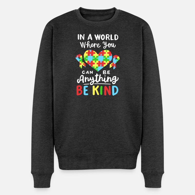 Autismus Bewusstsein - Männer Premium Bio Pullover - Anthrazit meliert