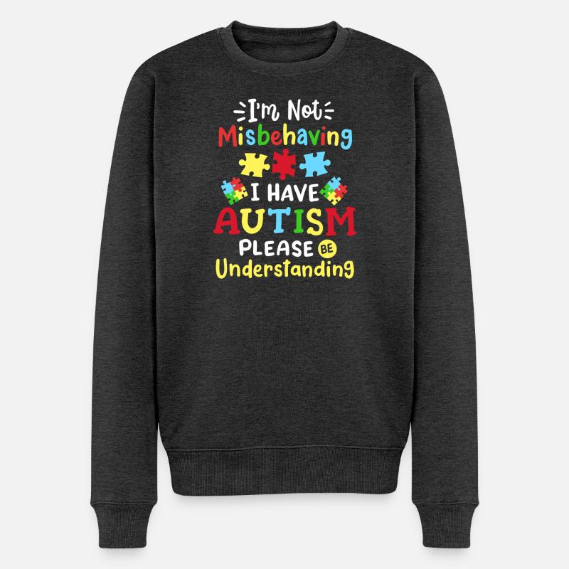 Autismus Bewusstsein Autistisch - Männer Premium Bio Pullover - Anthrazit meliert