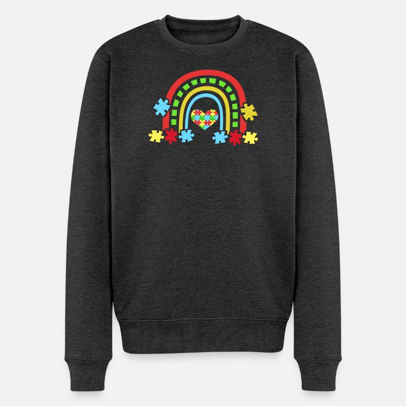 Autismus Bewusstsein - Männer Premium Bio Pullover - Anthrazit meliert