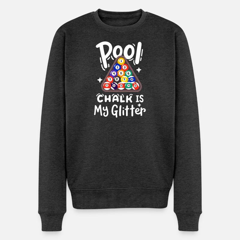 Pool-Billard-Spieler - Männer Premium Bio Pullover - Anthrazit meliert