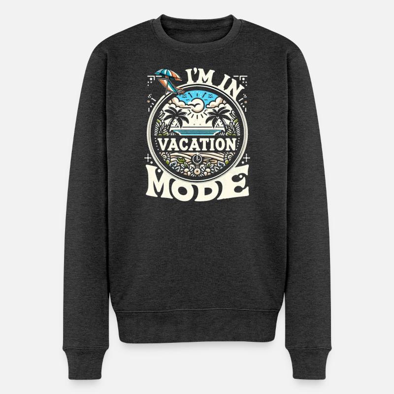 Ich bin im Urlaubsmodus Vacation mode - Männer Premium Bio Pullover - Anthrazit meliert