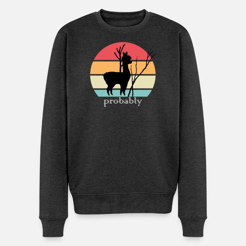 Alpaka - Männer Premium Bio Pullover - Anthrazit meliert