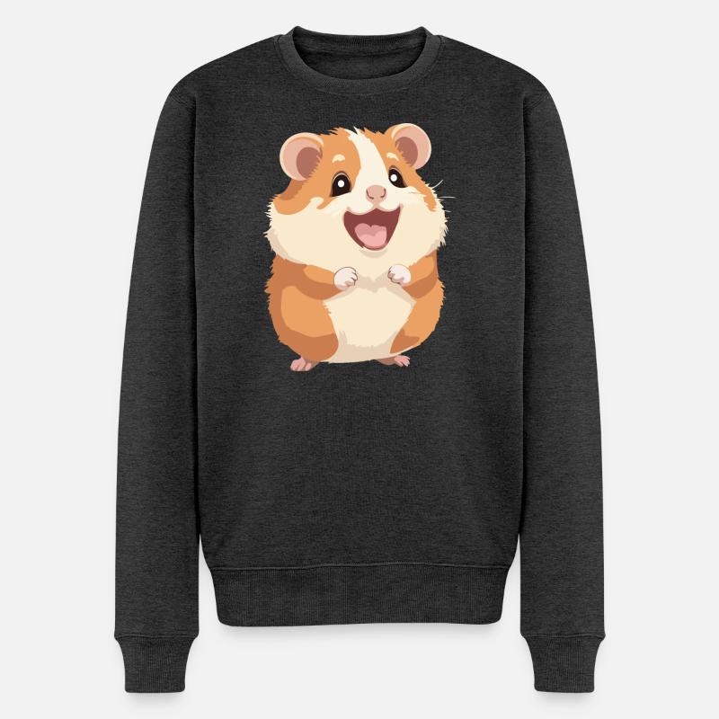 Hamster - Männer Premium Bio Pullover - Anthrazit meliert
