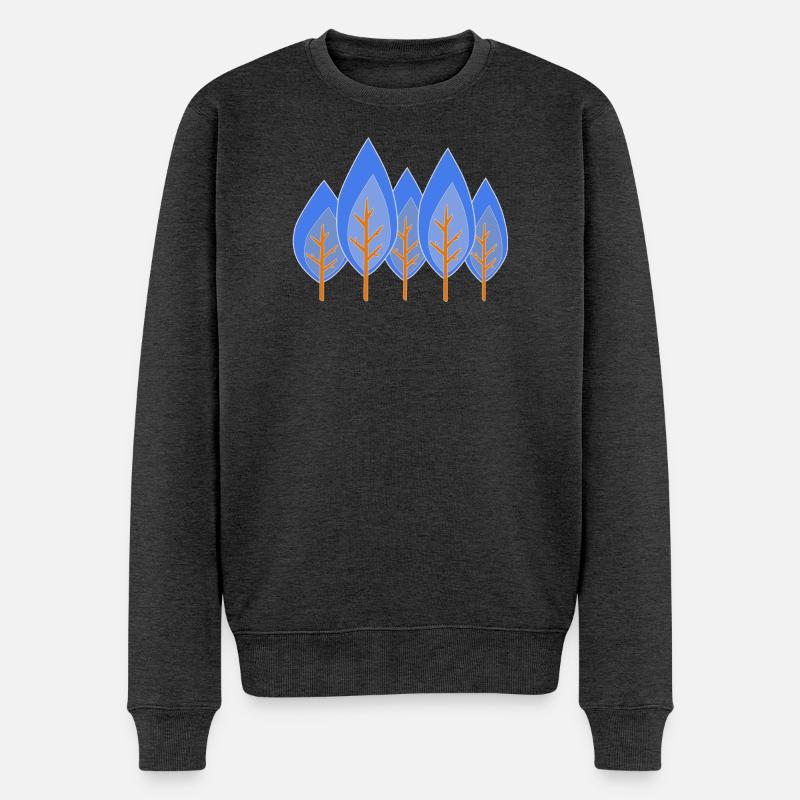 Bäume - Männer Premium Bio Pullover - Anthrazit meliert