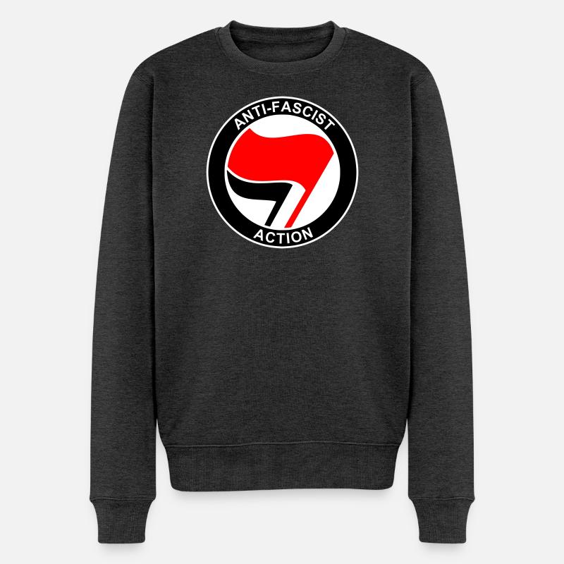 ANTIFA-Logo - Männer Premium Bio Pullover - Anthrazit meliert