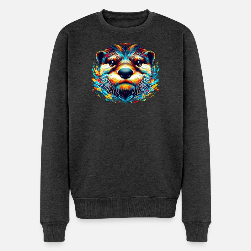 Otter - Männer Premium Bio Pullover - Anthrazit meliert