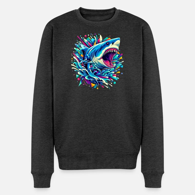 Requin - Pull Premium bio Homme - anthracite chiné