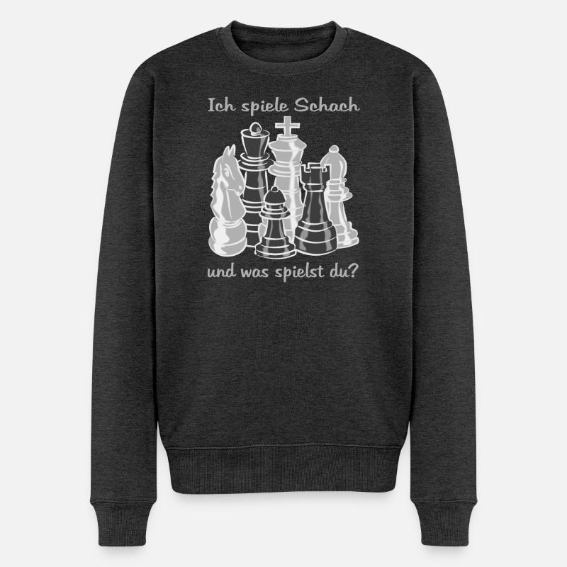 Schach figuren - Männer Premium Bio Pullover - Anthrazit meliert