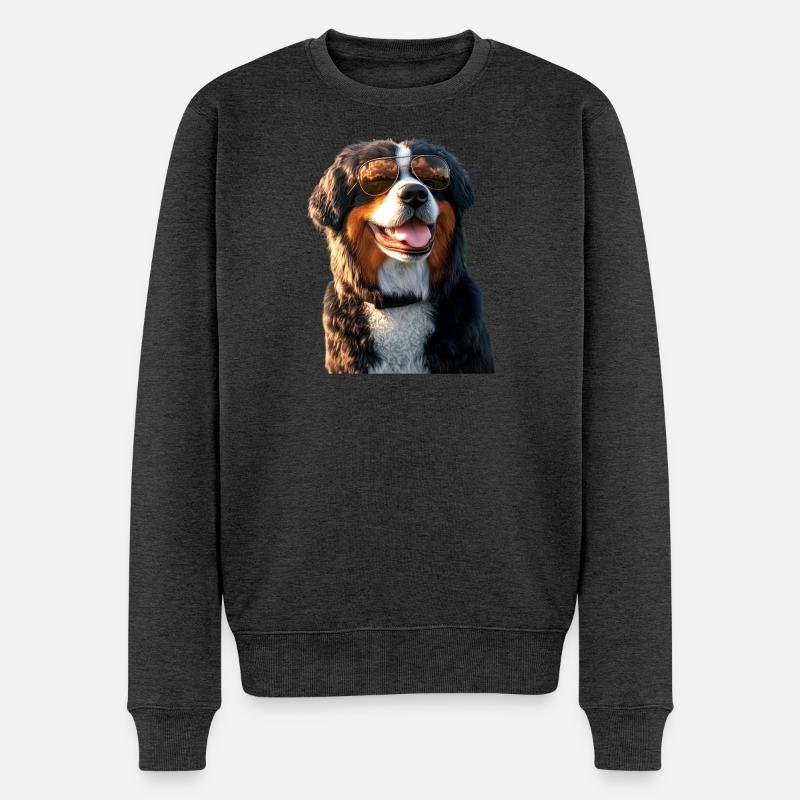 Berner Sennenhund Süße Hunde Schweizer Sennenhunde - Männer Premium Bio Pullover - Anthrazit meliert
