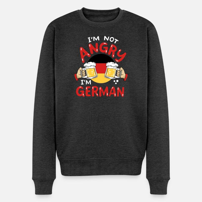 Deutschland Bierliebhaber - Männer Premium Bio Pullover - Anthrazit meliert