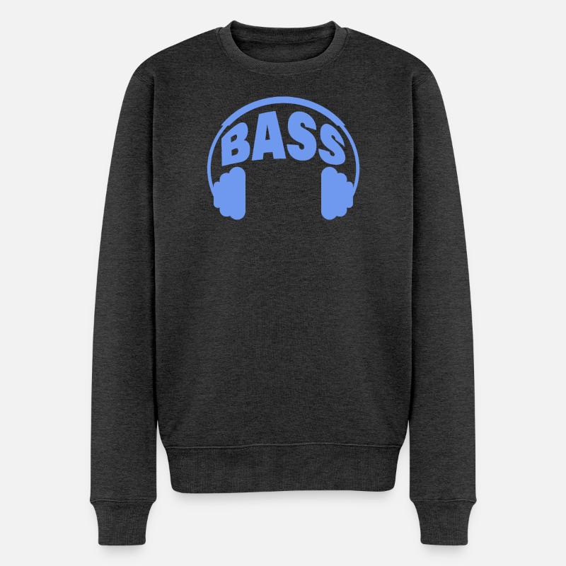 BASS - Männer Premium Bio Pullover - Anthrazit meliert