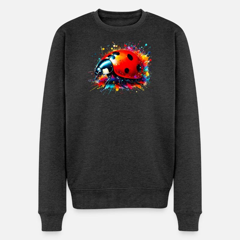 Marienkäfer - Männer Premium Bio Pullover - Anthrazit meliert
