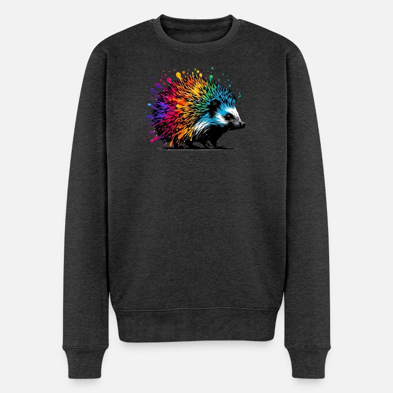 Igel - Männer Premium Bio Pullover - Anthrazit meliert