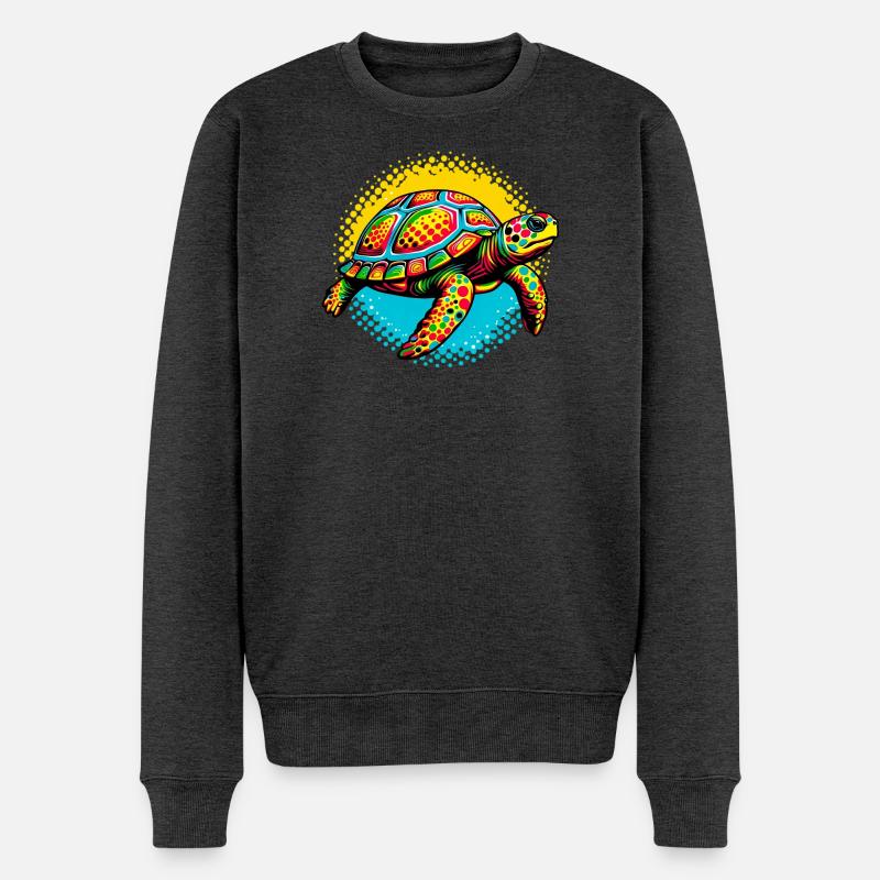 Schildkröte - Männer Premium Bio Pullover - Anthrazit meliert