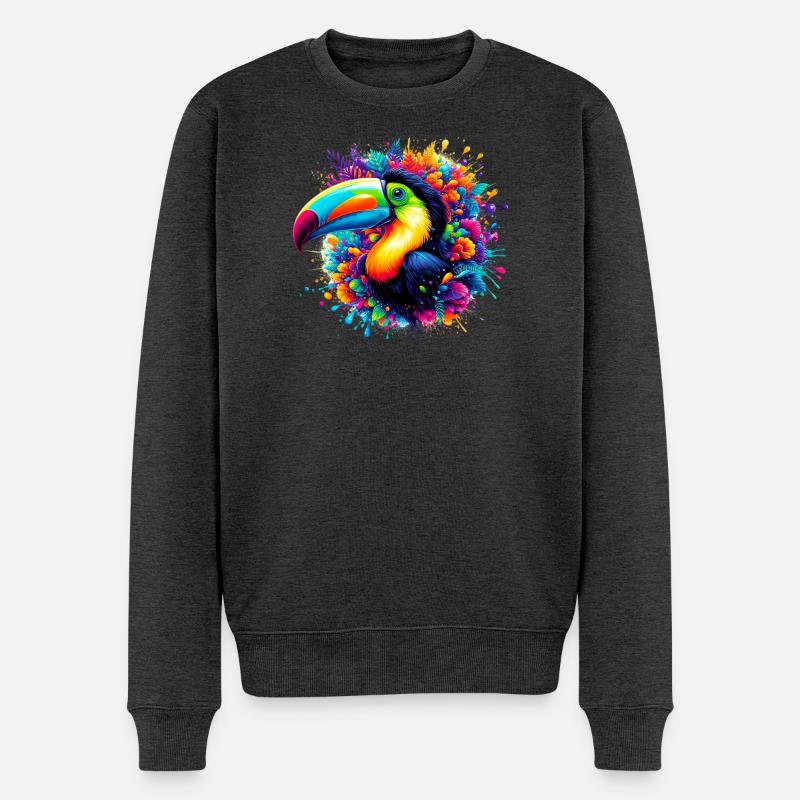 Tukan - Männer Premium Bio Pullover - Anthrazit meliert