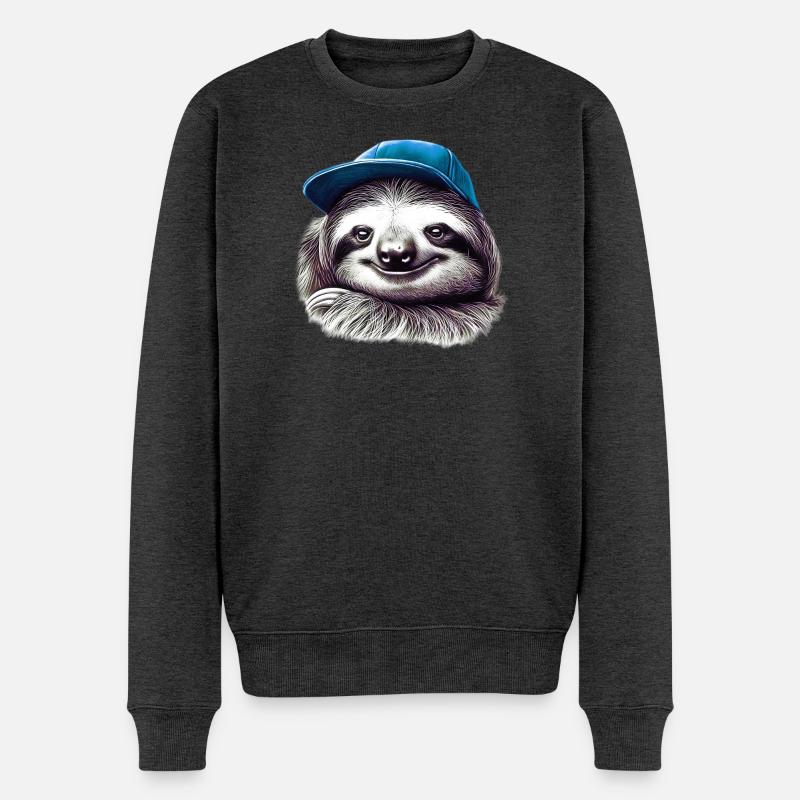 Faultier - Männer Premium Bio Pullover - Anthrazit meliert