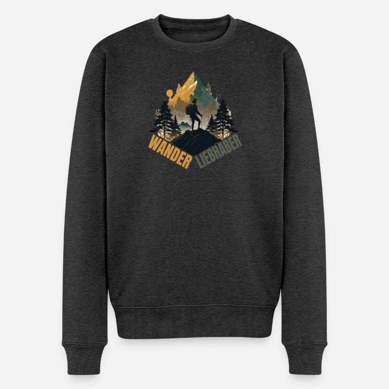 Wander Liebhaber - Männer Premium Bio Pullover - Anthrazit meliert
