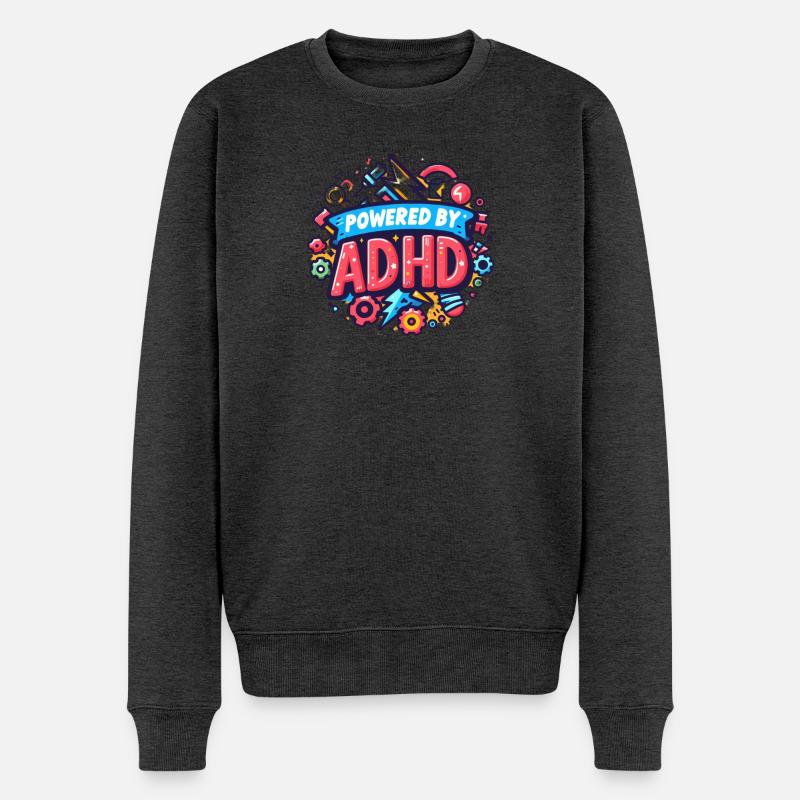 ADHS - Männer Premium Bio Pullover - Anthrazit meliert