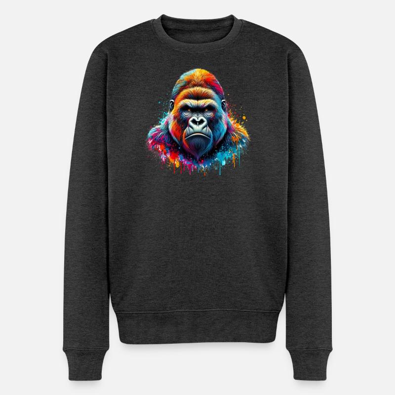 Gorille - Pull Premium bio Homme - anthracite chiné