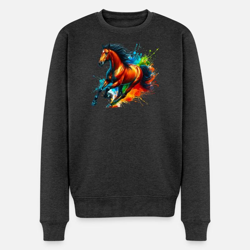 Cheval - Pull Premium bio Homme - anthracite chiné