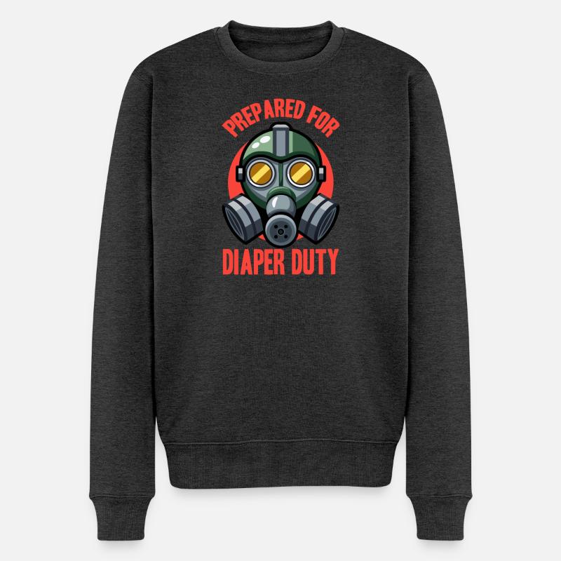 Göttergatte - Papa Witze - Männer Premium Bio Pullover - Anthrazit meliert
