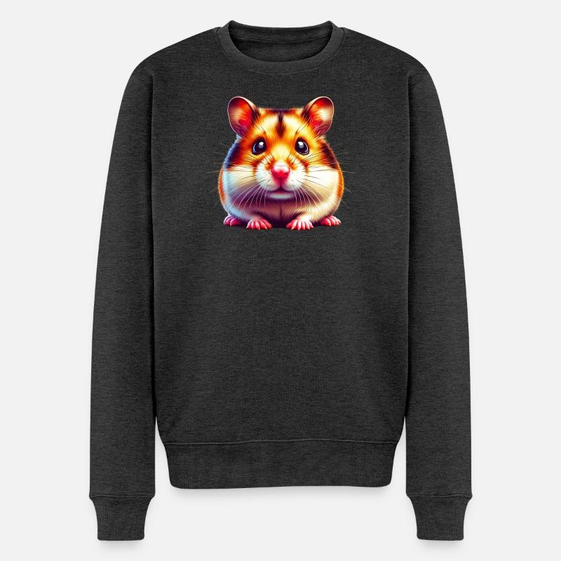Hamster - Männer Premium Bio Pullover - Anthrazit meliert