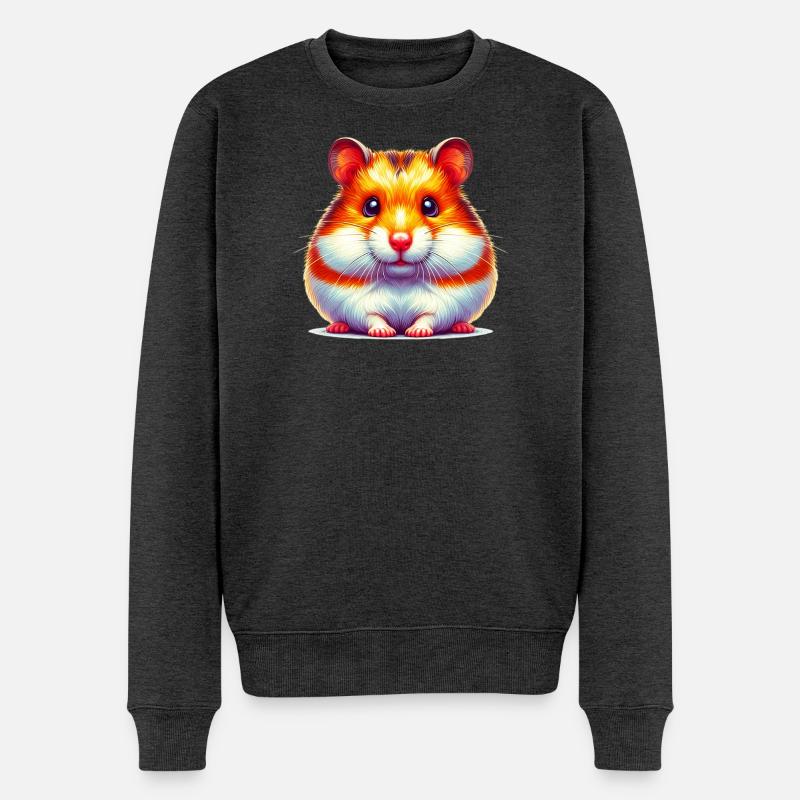 Hamster - Männer Premium Bio Pullover - Anthrazit meliert