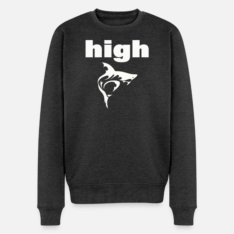 HIGH - Männer Premium Bio Pullover - Anthrazit meliert