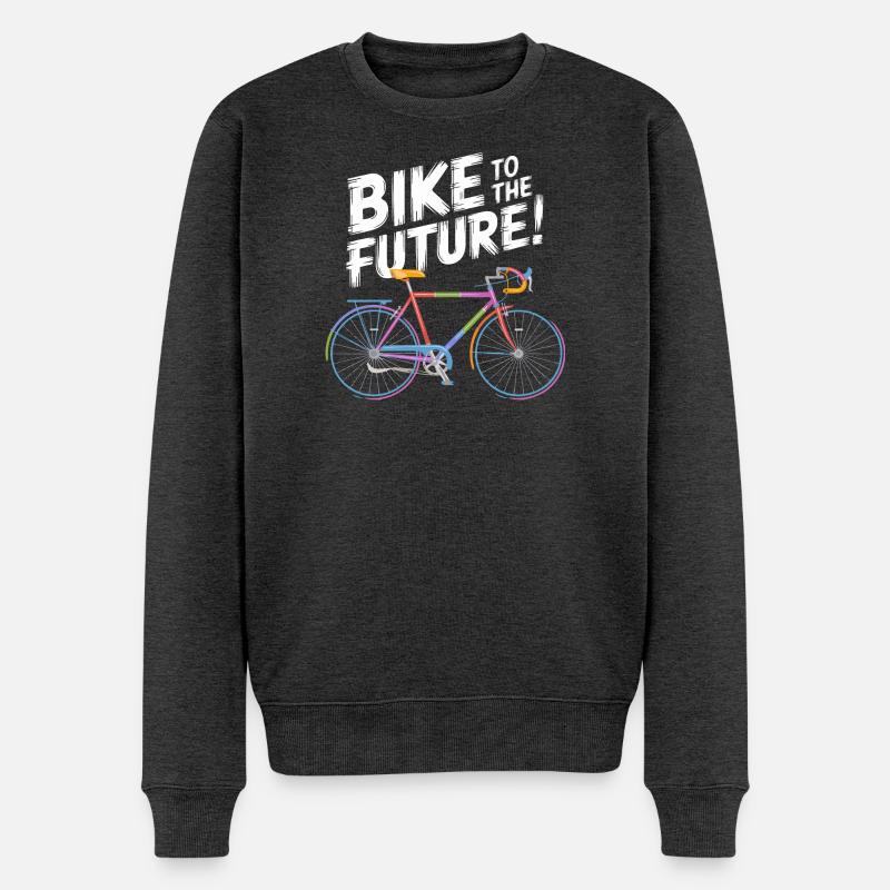 Futuristisches Fahrraddesign - Männer Premium Bio Pullover - Anthrazit meliert