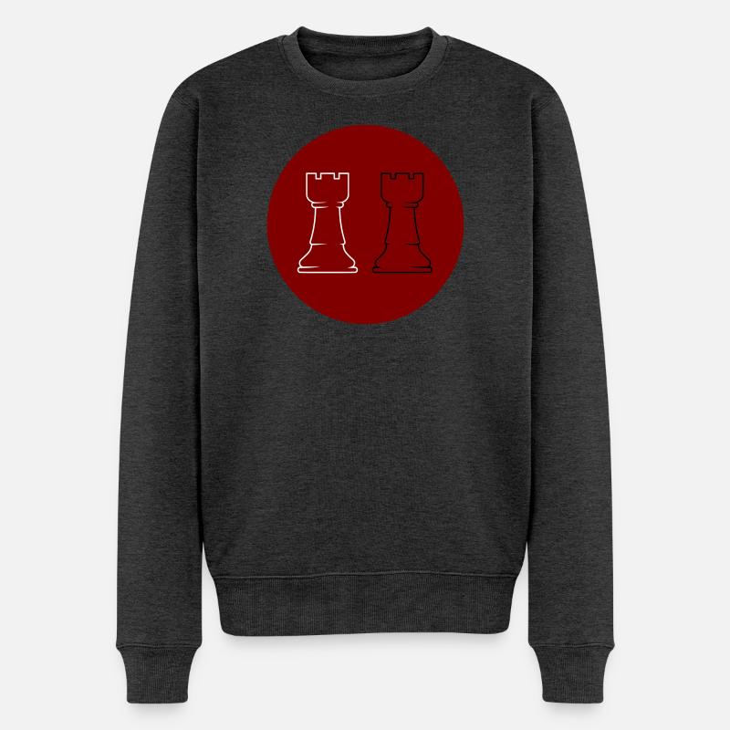 Schach 2Türme - Männer Premium Bio Pullover - Anthrazit meliert