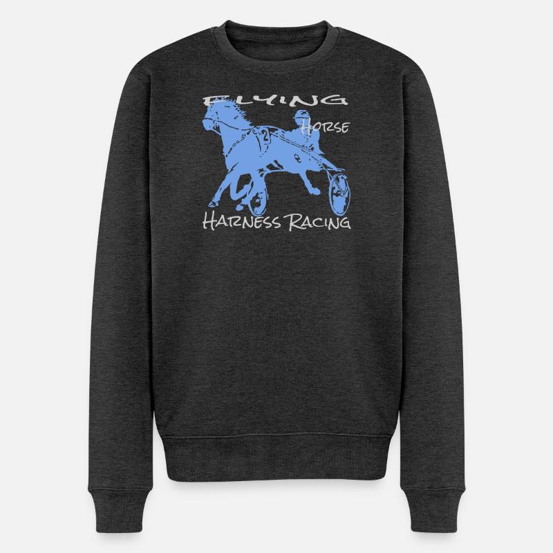 Course de trot trotteur - Pull Premium bio Homme - anthracite chiné