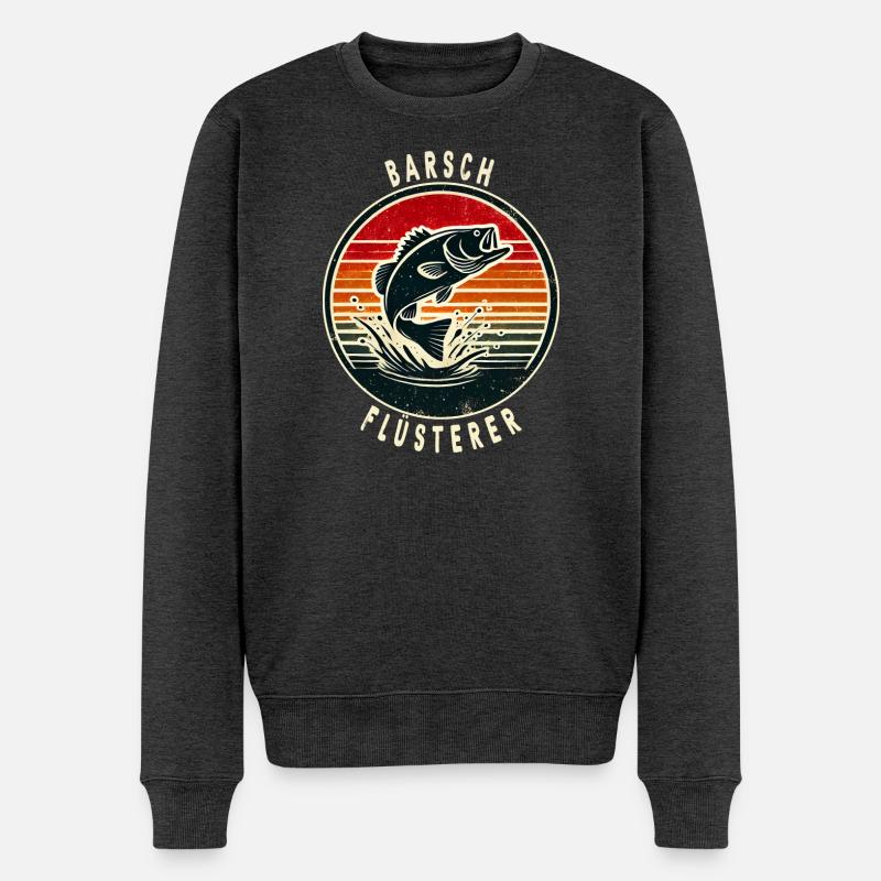 Design Perch Whisper - Pull Premium bio Homme - anthracite chiné