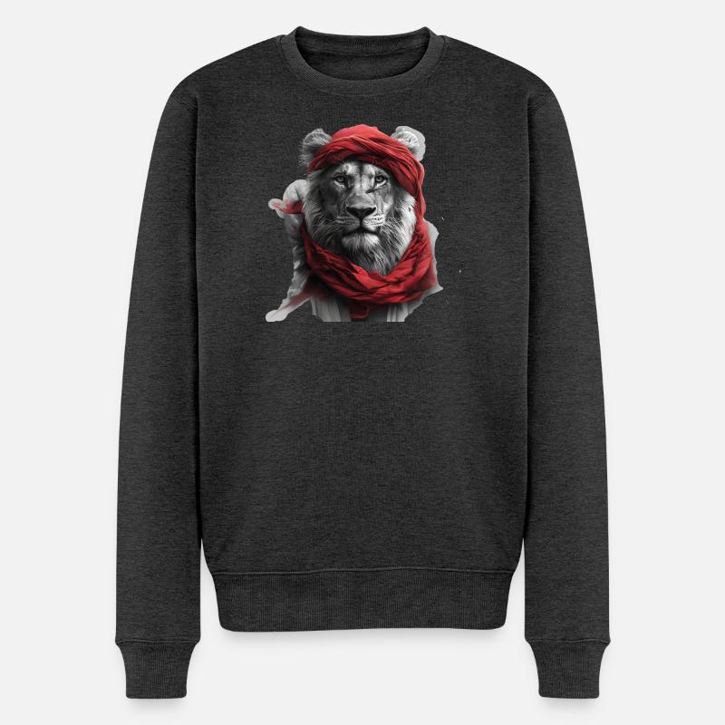 Desert King - Männer Premium Bio Pullover - Anthrazit meliert