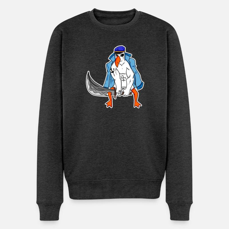 Muscles de la mouette - Pull Premium bio Homme - anthracite chiné