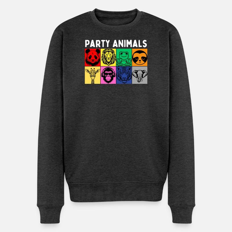 Partylöwen - Männer Premium Bio Pullover - Anthrazit meliert