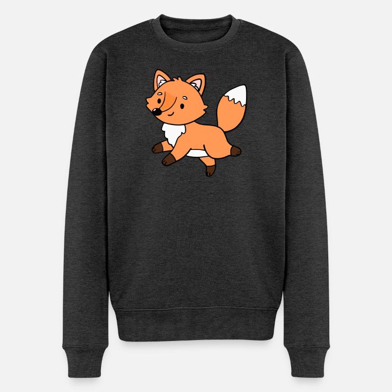 Fuchs Füchse - Männer Premium Bio Pullover - Anthrazit meliert
