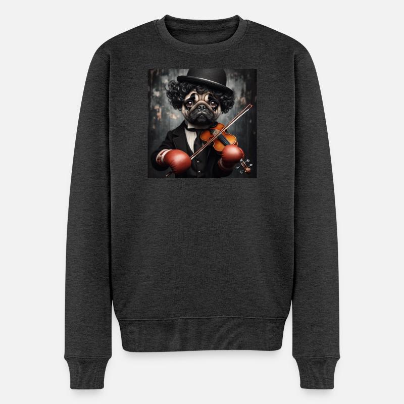 Trauriger Clown - Männer Premium Bio Pullover - Anthrazit meliert
