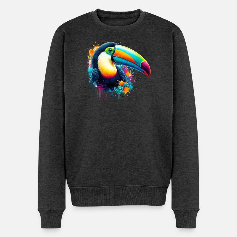 Tukan - Männer Premium Bio Pullover - Anthrazit meliert