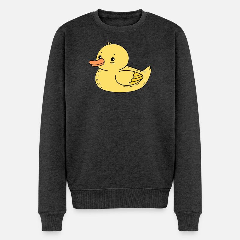 Ente - Männer Premium Bio Pullover - Anthrazit meliert