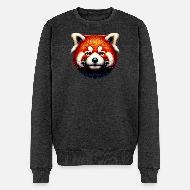 Kleiner Panda - Männer Premium Bio Pullover - Anthrazit meliert