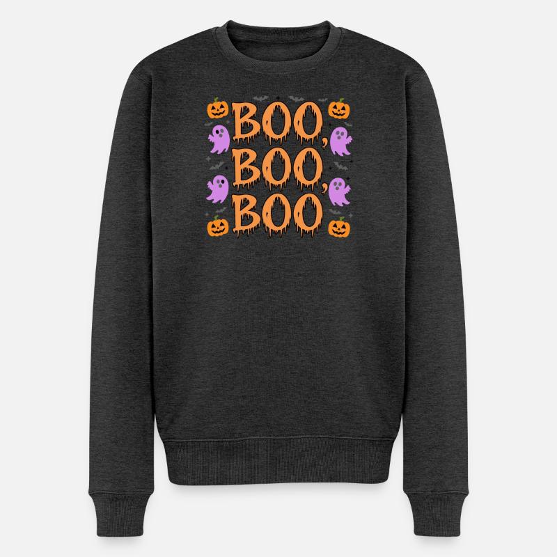 Fantômes et citrouilles amusants d’Halloween - Pull Premium bio Homme - anthracite chiné