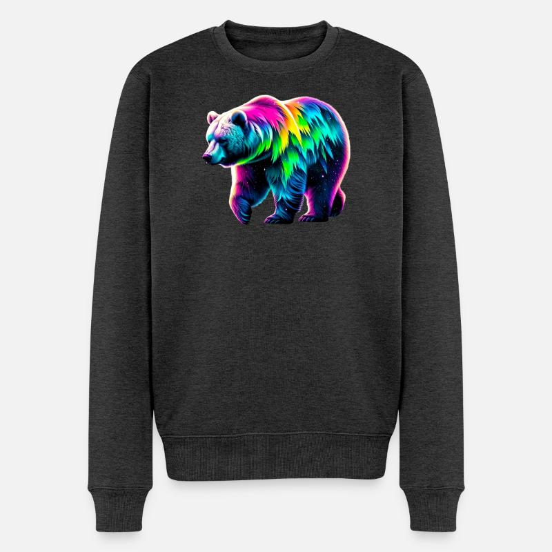 Bär - Männer Premium Bio Pullover - Anthrazit meliert