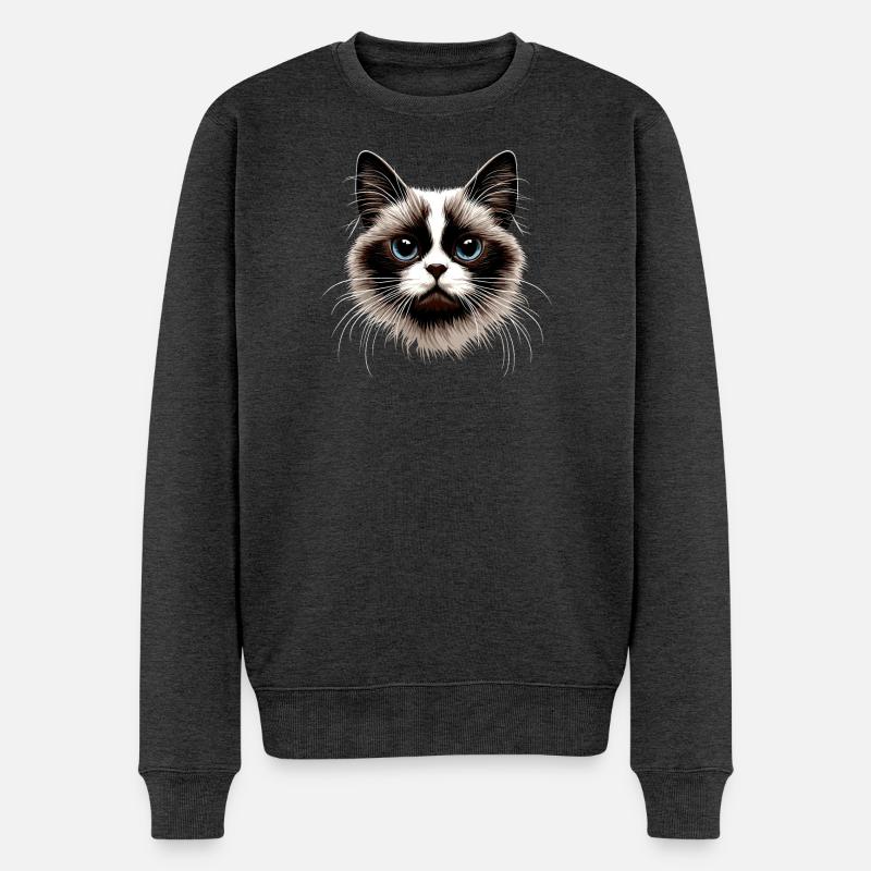 Ragdoll Kat Ragdoll Kat Søde Ragdoll Katte - Økologisk premium-sweatshirt til mænd - antracit meleret