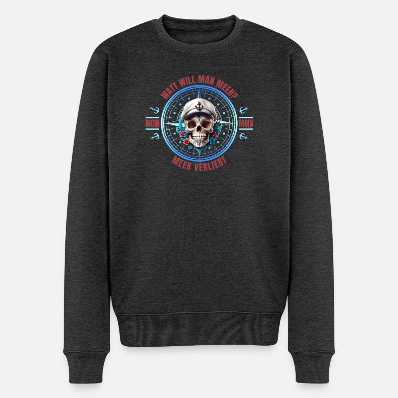 Watt will mann mehr - Meer verliebt - Männer Premium Bio Pullover - Anthrazit meliert