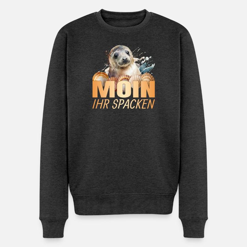 Moin ihr Spacken - Männer Premium Bio Pullover - Anthrazit meliert