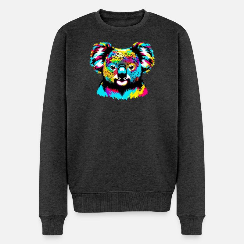 Koala - Männer Premium Bio Pullover - Anthrazit meliert