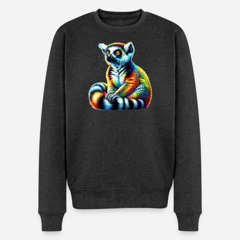 Lemur - Männer Premium Bio Pullover - Anthrazit meliert