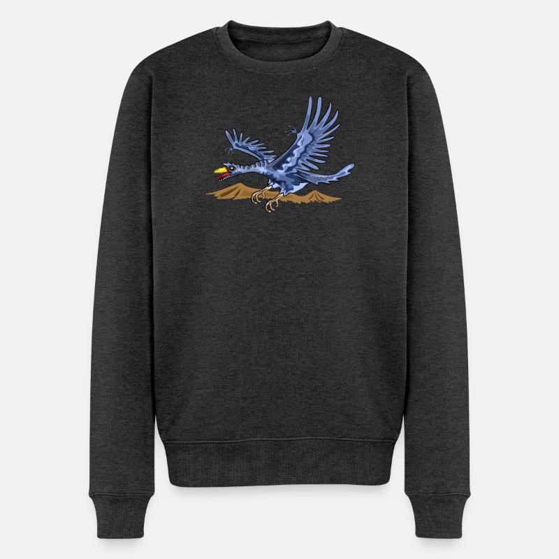 Dinosaurier Dino - Männer Premium Bio Pullover - Anthrazit meliert