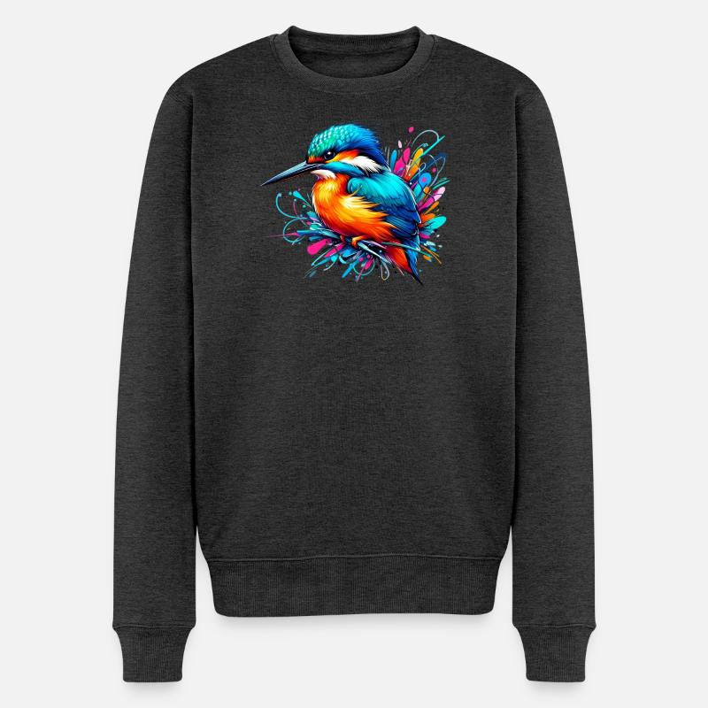 Eisvogel - Männer Premium Bio Pullover - Anthrazit meliert