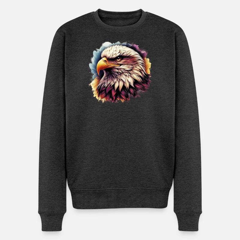 Adler - Männer Premium Bio Pullover - Anthrazit meliert